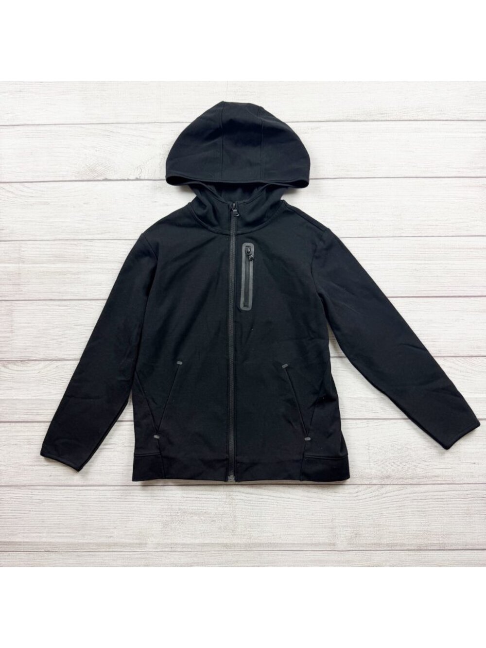 Old Navy Active Black Dynamic Fleece Full Zip Hoodie Jacket M 8